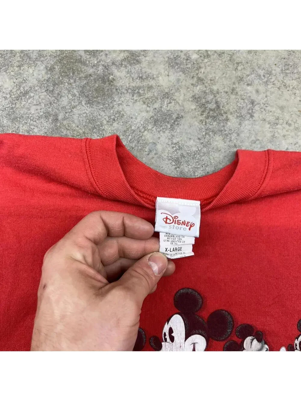 vintage mickey mouse disney red spell out crewneck size xl